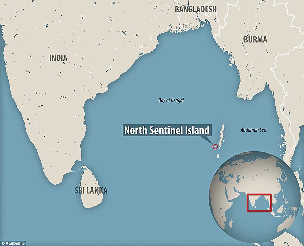 Сентинельский остров на карте Северный Индия