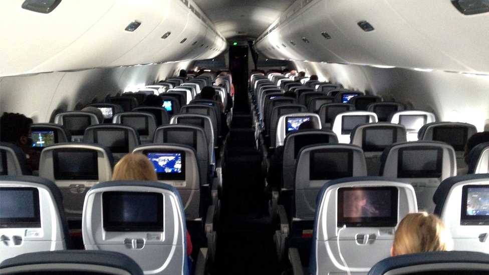 Cockpit view of a US Delta flight. USA Between Minneapolis and Baltimore, April 25, 2020