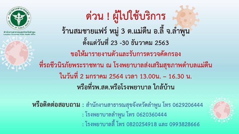 Lamphun Provincial Health Office Inform users 