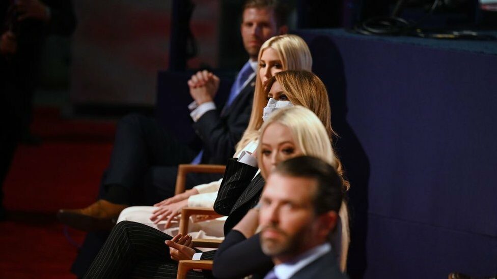 The Trump family are seen ahead of the first presidential debate last September