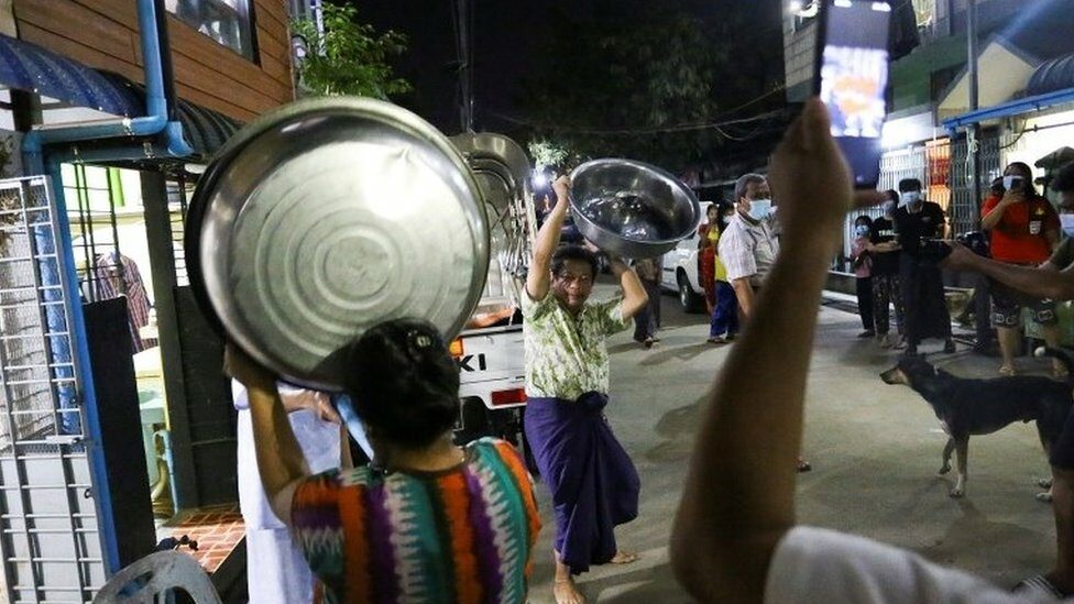 Myanmar people hit the basins