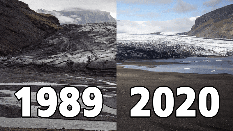 30 years of change: Iceland glaciers shrink  Aftermath of the climate