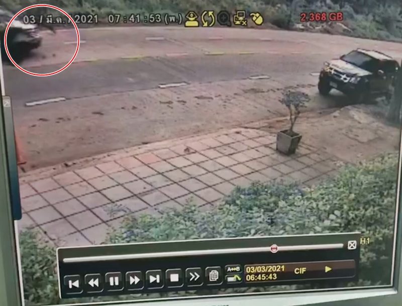 CCTV footage during the incident