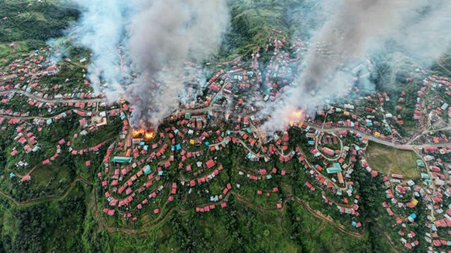 เหตุเพลิงไหม้ที่เมืองทานตะลังของรัฐชิน เกิดจากทหารยิงระเบิดเข้าโจมตีเมื่อเดือน ต.ค. ของปีที่แล้ว