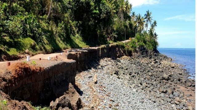 Debris flow from a landslide after Cyclone Kenneth