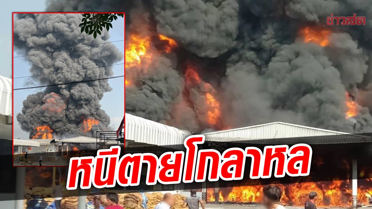 พนง.หนีตายโกลาหล ไฟไหม้โรงงานวอด กลุ่มควันดำพวยพุ่ง เร่งคุมสถานการณ์