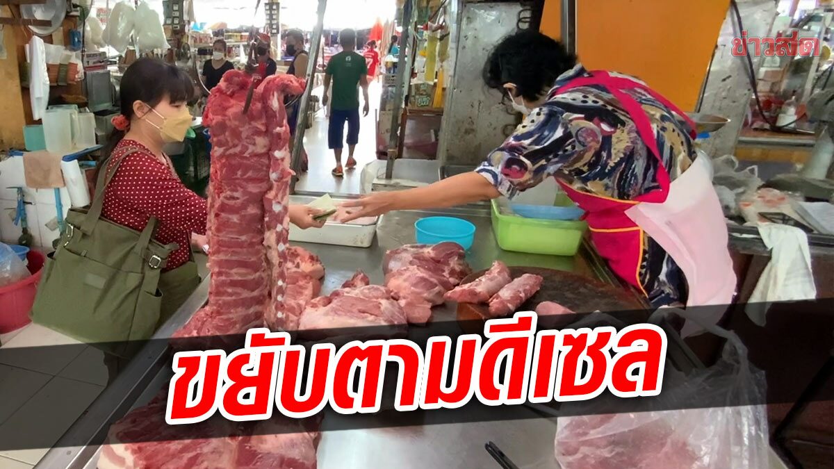 เนื้อหมูแพงพุ่ง กก.ละ 210 บาท หลังน้ำมันดีเซล ปรับราคาขึ้นต่อเนื่อง