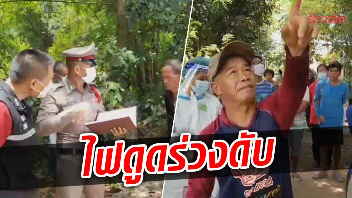 หนุ่มตัดต้นไม้ เกี่ยวสายไฟฟ้าขาด ปีนบันไดขึ้นไปต่อ โดนดูดร่วงดับ