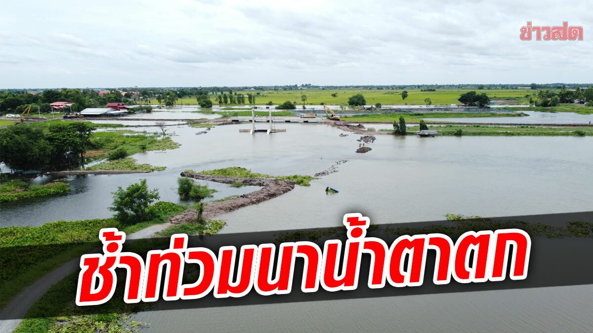 ช้ำน้ำตาตกใน ฝนถล่ม คันดินพัง ไหลท่วมนาเสียหาย หลายพันไร่