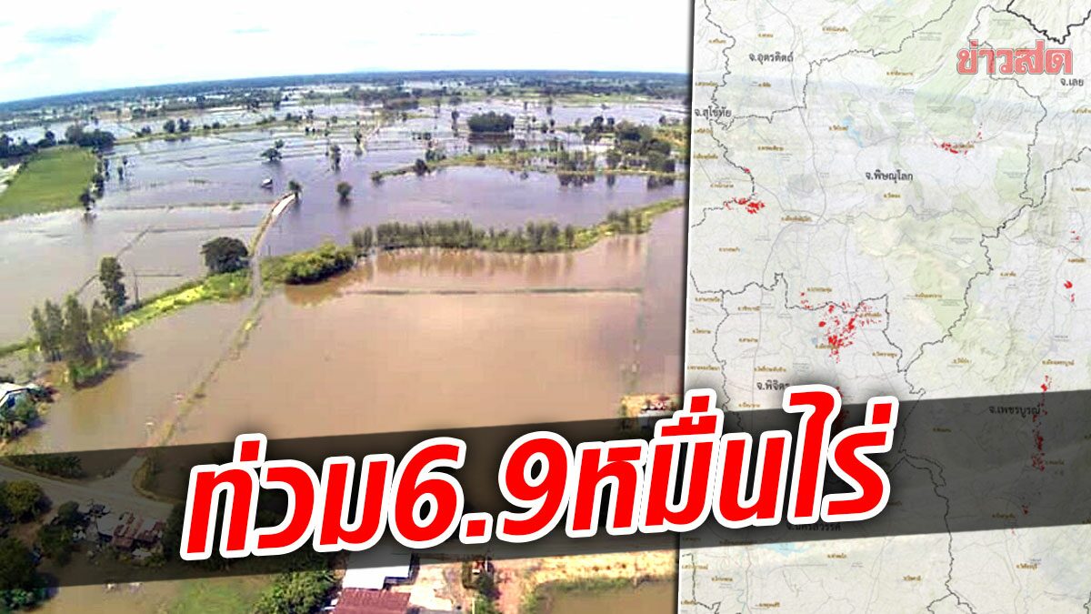 จิสด้า เผย พิจิตร-เพชรบูรณ์-พิษณุโลก-สุโขทัย น้ำท่วมขังแล้วกว่า 69,000 ไร่