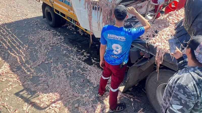 Fatal collision scatters chicken parts on Thai road | News by Thaiger